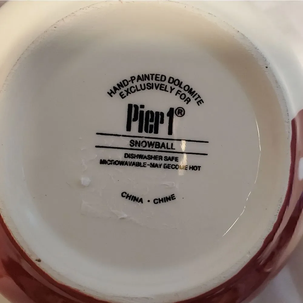 Pier 1 Snowball Festive Coffee Mug